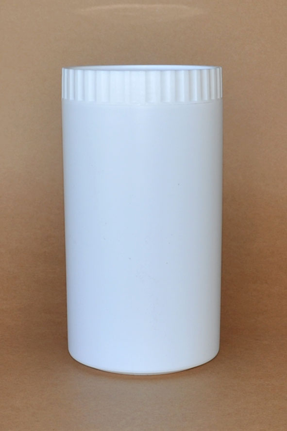 SNSETEJTH1000W-1000ml Tall White HDPE Jar with White Ribbed Lids