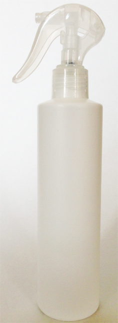 SNSET-250WCSQHDPECSNS-250ml White HDPE Cylindrical Bottle with Square Shoulder and 24/410 Clear Swan Neck Sprayer