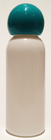 SNSET-BPET30WAQDL-30ml White PET Boston Bottle with Dark Aqua Domed Lid 