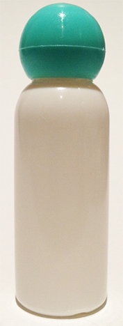 SNSET-BPET30WLAQDL-30ml White PET Boston Bottle with Light Aqua Domed Lid 