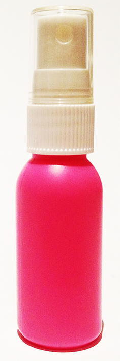 SNSET-4239-30ml Pink HDPE Boston Bottle with 18/415 White Fine Mist Sprayer 