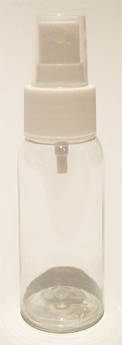SNSET-50CBPETWFMS-50ml Clear Boston PET Bottle with White Fine Mist Sprayer 24/410 