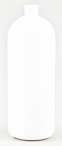 SNEP-50992-1000ml White HDPE Boston Bottle 28mm 410 Finish-234mm tall, 84.7mm dia