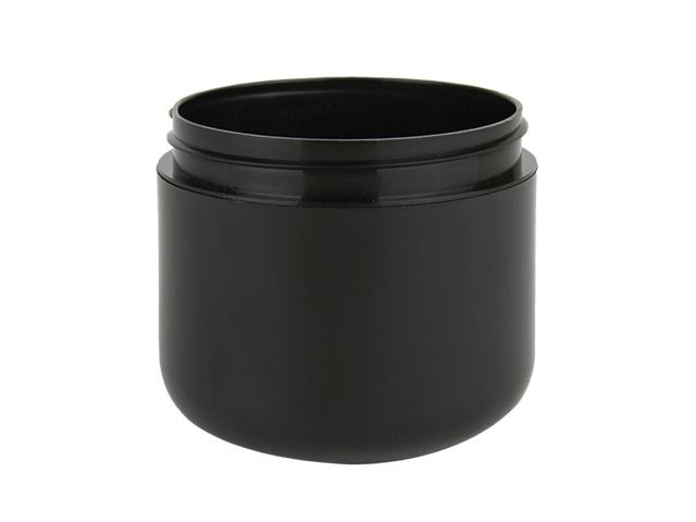 SNEJ-28205-Plastic Jar-4 Oz Black- PP DOUBLE WALL ROUND WITH A 70/400 FINISH, ROUND BASE