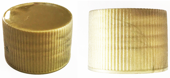 Matt Gold Fine Ribbed Continuous Thread Plastic Screw Top Cap 24/410 
