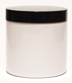 SNJPET500WB-500ml White PET Plastic Jar with 89/400 Black Lid 