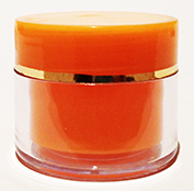 SNJAR5HOGR-5ml Hot Orange Acrylic Jar with Flat Lid with Square Base and Gold Rim 