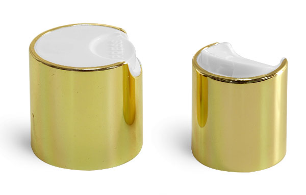 SNDD-2526-Metallic Gold Disc Top Dispensing Cap 24/410 Closure 