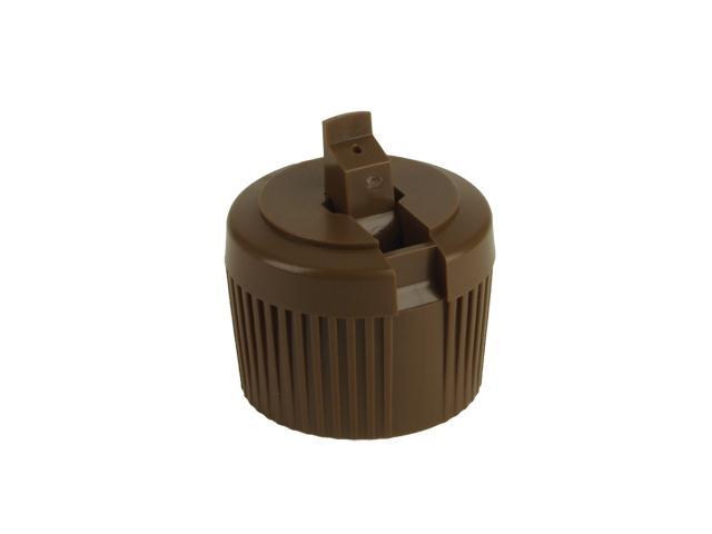 SNDD-28132-CHOCOLATE BROWN DISPENSING CAP, RIBBED TURRET STYLE CLOSURE WITH A 28/410 FINISH AND A .040" ORIFICE