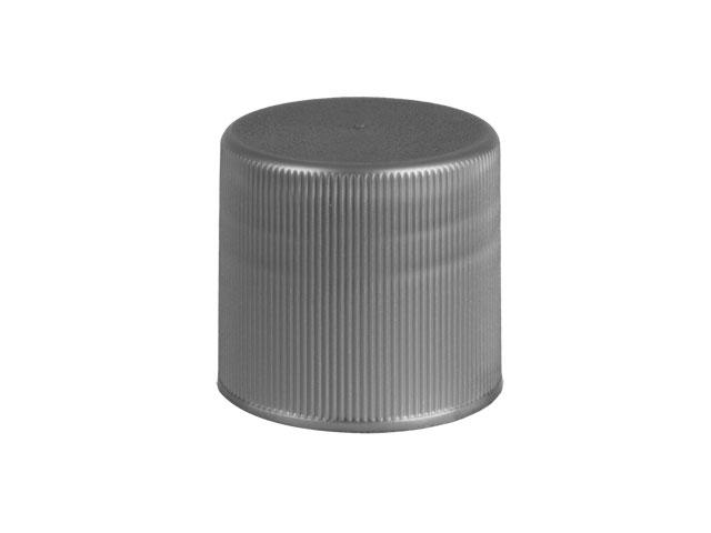 SNDR-28563-SILVER PLASTIC CAP, FINE RIBBED CLOSURE WITH A 28/415 FINISH, STIPPLE TOP, VALVE SEAL