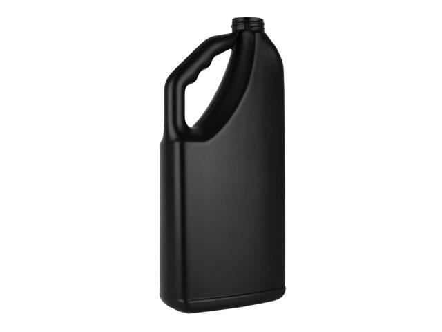 SNEP-26743-BLACK PLASTIC BOTTLE, 32 OZ. HDPE OBLONG WITH A 33/400 FINISH, HANDLEWARE WITH FINGER GRIP, LABEL PANEL 