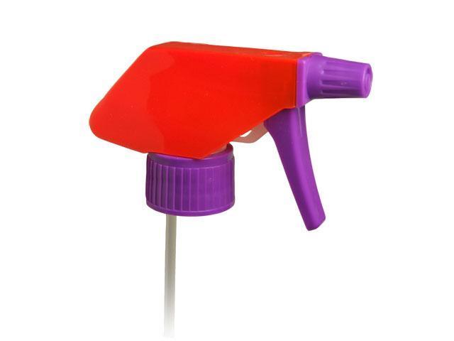 SNHT-17516-TRIGGER SPRAYER, 28MM RATCHET FINISH, 8400 SPRAY/STREAM/OFF WITH AN 8 15/32" DIP TUBE-ORANGE/PURPLE