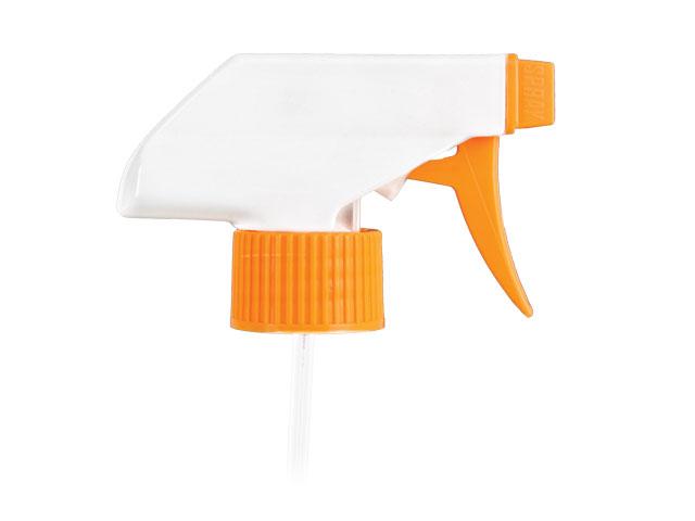 SNHT-22578-TRIGGER SPRAYER, 28MM Neck, TS-800 SPRAY/STREAM/OFF WITH AN 9 and 1/8" DIP TUBE-ORANGE/WHITE