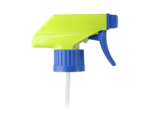 SNHT-23397-LIME GREEN/BLUE TRIGGER SPRAYER, 28/400 RATCHET FINISH, TS-800-1 ERGO SPRAY/STREAM/OFF WITH AN 8 13/16" DIP TUBE