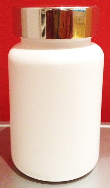 Wide Mouth White PET Bottle with Metallic Smooth Silver Lid-100ml 