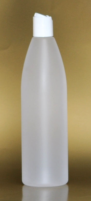 SNSET-28137C-26Oz Natural HDPE Tapered Bullet Bottle with 28/410 White Disc Top Lid 