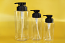 SNSETKE300CYD24B-300ml PET Clear Round Bottle with Square Shoulder with Special Black Pump