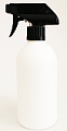 500ml White HDPE Boston Bottle with 28/410 Black Trigger Sprayer