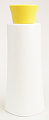 SNSET-25863-WHITE HDPE PLASTIC BOTTLE, 4 1/2 OZ. TAPERED OCULAR OVAL WITH A 22/410 Curved Yellow Disc Top Lid