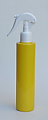 250ml YELLOW PET Cylindrical bottle with matching White Swan Neck Sprayer