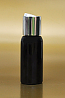 SNSET-50BBPETWDTL-50ml Black Boston PET Bottle with Metallic Silver Disc Top Lid 24/410