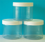 Clear Plastic Jar with White Plastic Lid-250g