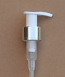 SNHL-37741-24/410 Pump with Shiny Metallic Silver Rim and White Plastic Pump Top