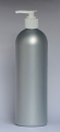 SNSET-28333B-16 OZ. SILVER HDPE BULLET WITH A 24/410 WHITE FINE RIBBED PUMP