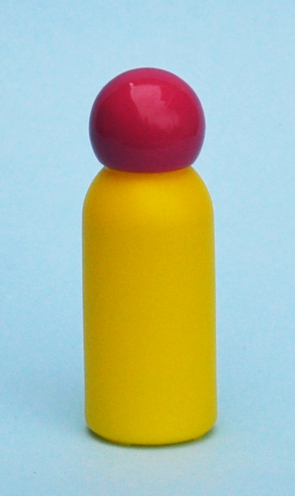 SNSET-4224-30ml Yellow HDPE Boston Bottle with 18/415 Magenta Dome Cap