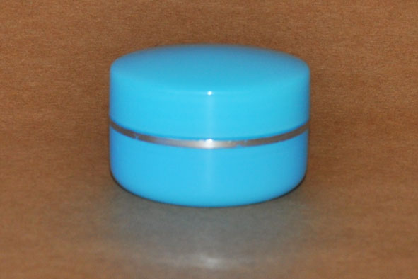 SNCOSJ10B-10g Plastic Cosmetic Jar with Lid Blue with Silver Rim 