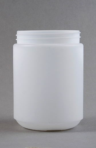 1000ml Natural HDPE Tall Round Jar with 95mm Screw Finish with White Tamper evident screw top lid 