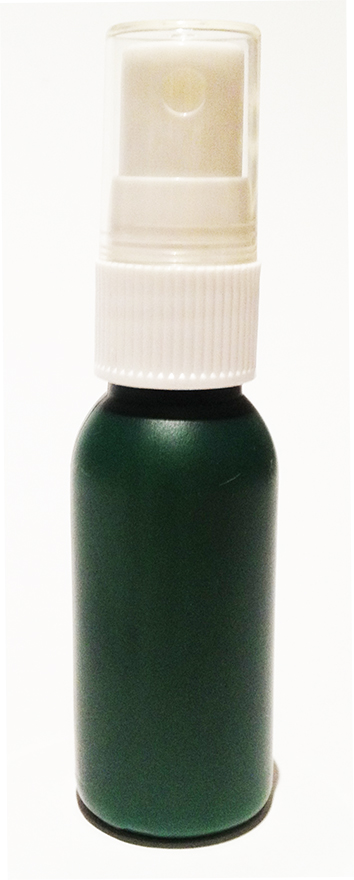 SNSET-4237-30ml Dark Green HDPE Boston Bottle with 18/415 White Fine Mist Sprayer 