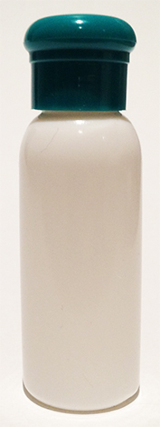 SNSET-BPET30WAQCHL-30ml White PET Boston Bottle with Dark Aqua Chef's Hat Lid