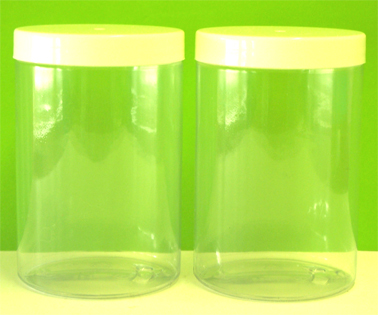 Plastic Jar 500g Clear with White Plastic Lid