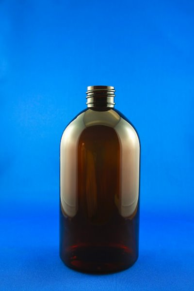 SNEP-500APETBB-500ml Amber PET Bell Bottle with 28/410 Neck  