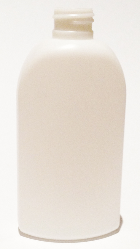SNEP-23761-WHITE PLASTIC BOTTLE, 6 OZ. HDPE FLAT SIDED OVAL WITH A 24/410 FINISH