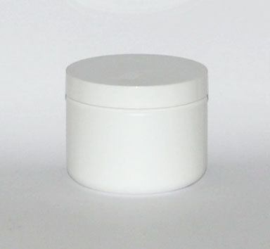 SNSETJW14-14Oz (414ml) White Plastic Jar with White 89/400 Lid (Flat)