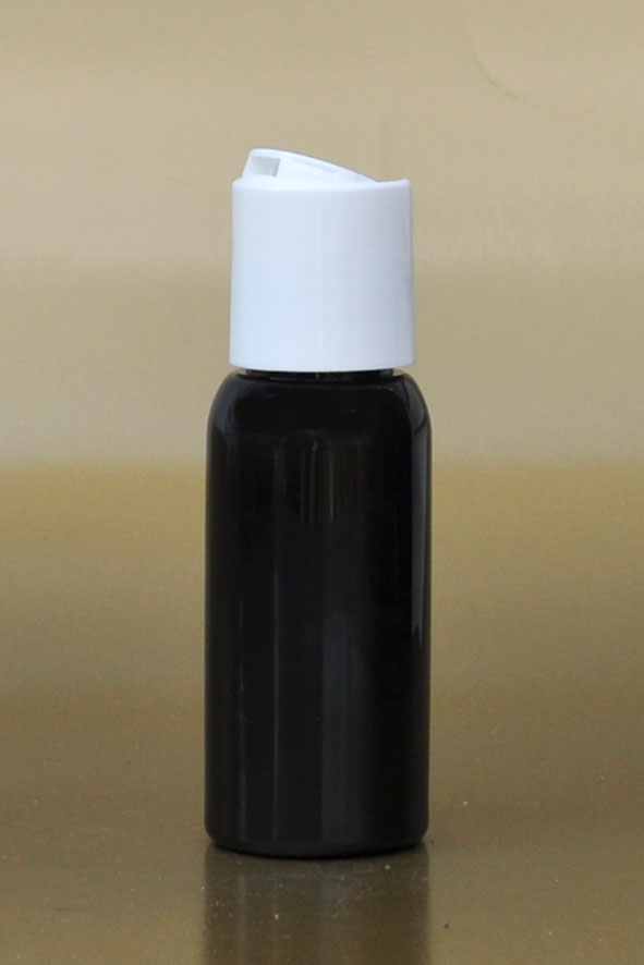 SNSET-50BBPETWDTL-50ml Black Boston PET Bottle with White Disc Top Lid 24/410 