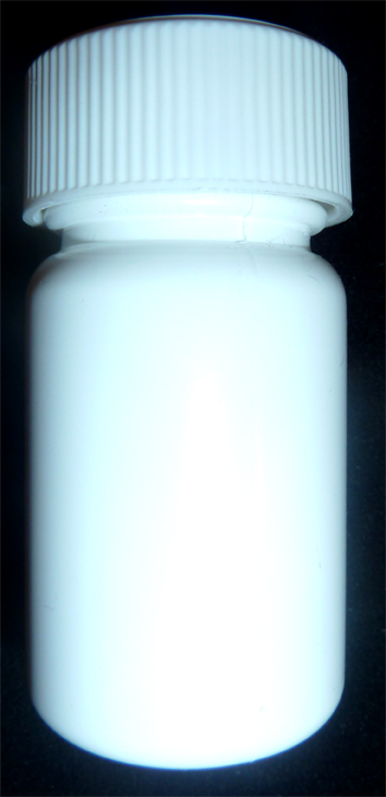 SNSET-PB35WCRL-35ml HDPE Pill Bottle with White Fine Ribbed Child Resistant Cap