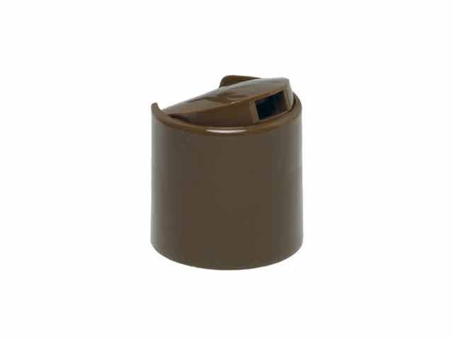SNDD-26112-CHOCOLATE BROWN DISPENSING CAP, SMOOTH DISC-TOP CLOSURE WITH A 28/410 FINISH AND A .330" ORIFICE