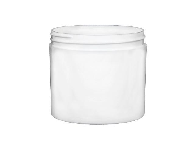 SNEJ-26207-WHITE PLASTIC JAR, 12 OZ. PP THICK WALL ROUND WITH AN 89/400 FINISH, SQUARE BASE 
