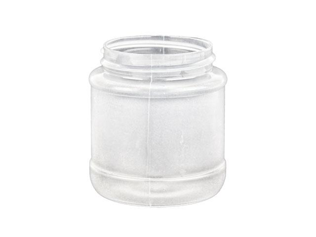 SNEJ-27058-NATURAL PLASTIC JAR, 4 OZ. PP SINGLE WALL ROUND WITH A 48/400 FINISH, MATTE FINISH, ROUND BASE, LABEL PANEL