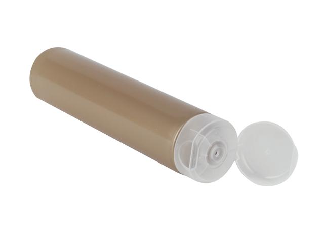 SNET-25279-PEARL GOLD/NATURAL PLASTIC TUBES WITH CAP, COLLAPSIBLE, 2" DIA x 7 3/16" L, SNAP-TOP .125 ORIFICE