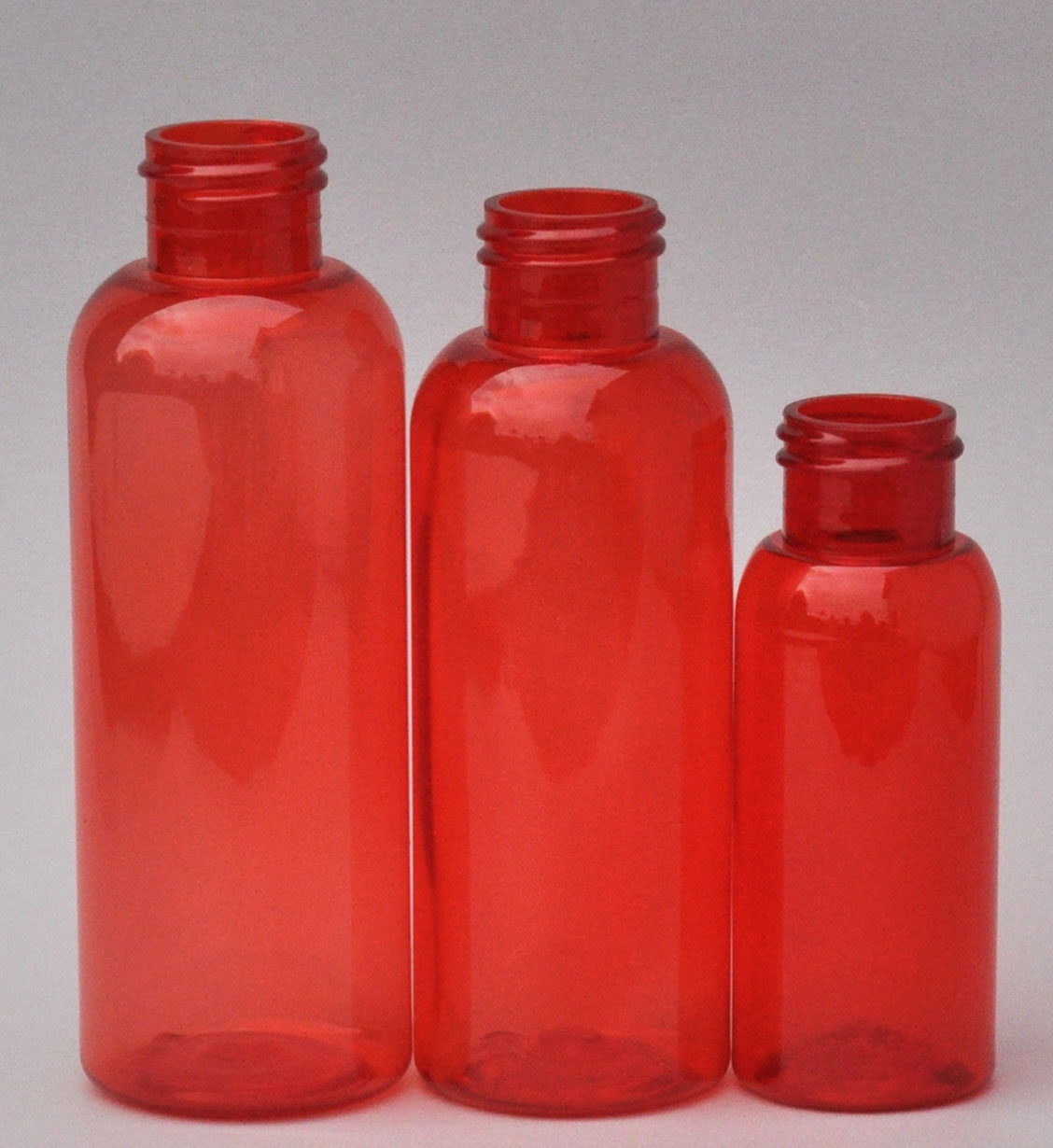 SNEP-125BPETR-125ml Red PET Boston Bottle with 24/410 Neck