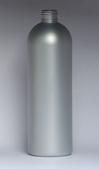 SNEP-28333-SILVER PLASTIC BOTTLE, 16 OZ. HDPE BULLET WITH A 24/410 FINISH