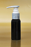 50ml Black Boston PET Bottle with White/Silver Pump 24/410 