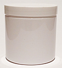 SNJPET500WW-500ml White PET Plastic Jar with 89/400 White Lid 