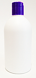500ml White HDPE Boston Bottle with 28/410 Purple Disc Top Dispensing Lid