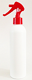 SNSET-250WBHDPERSNS-250ml White HDPE Boston Bottle with a 24/410 Red Swan Neck Sprayer 