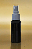 50ml Black Boston PET Bottle with Smooth Silver Fine Mist Sprayer 24/410   